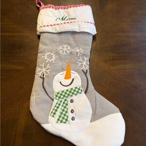 Pottery Barn Kids Snowman Stocking - Gray and White